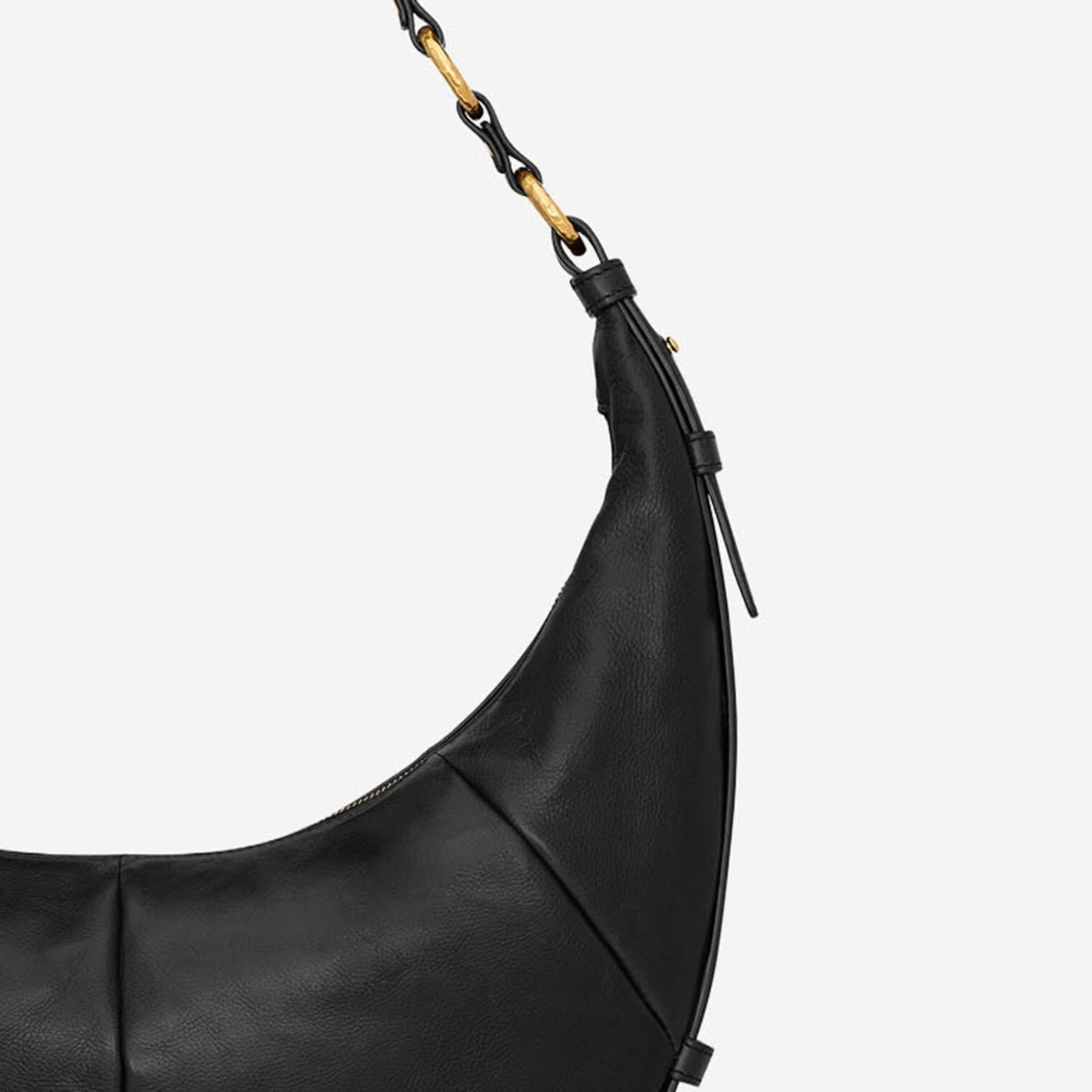 Saint Laurent Lambskin Leather Hobo Bag — Black