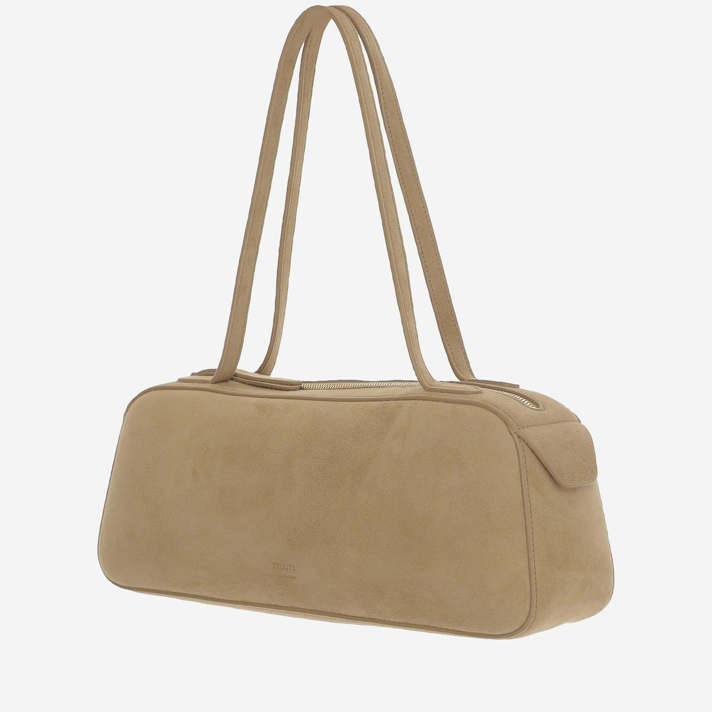 Khaite Simona Shoulder Bag — Beige Kid Leather (suede)
