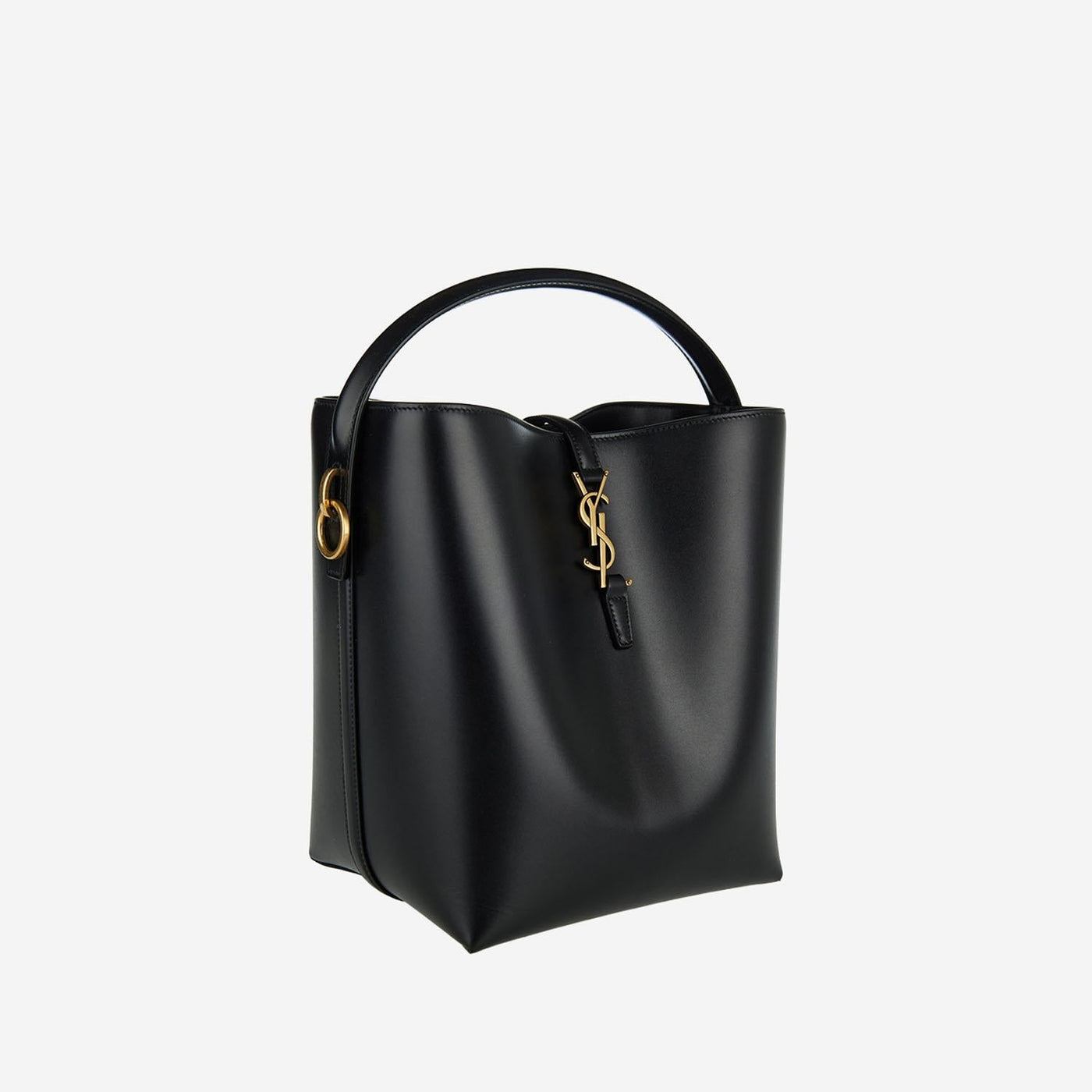 Saint Laurent Calfskin Leather Top Handle Bag — Black