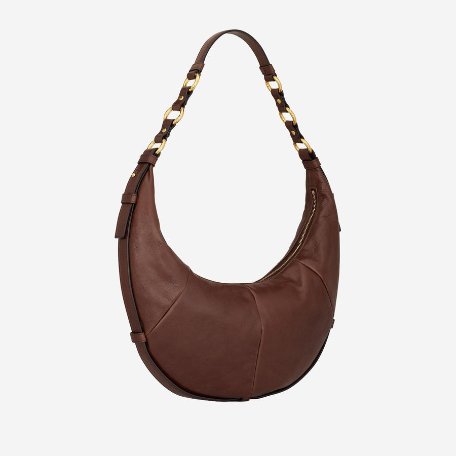 Saint Laurent Lambskin Hobo Bag — Brown Leather