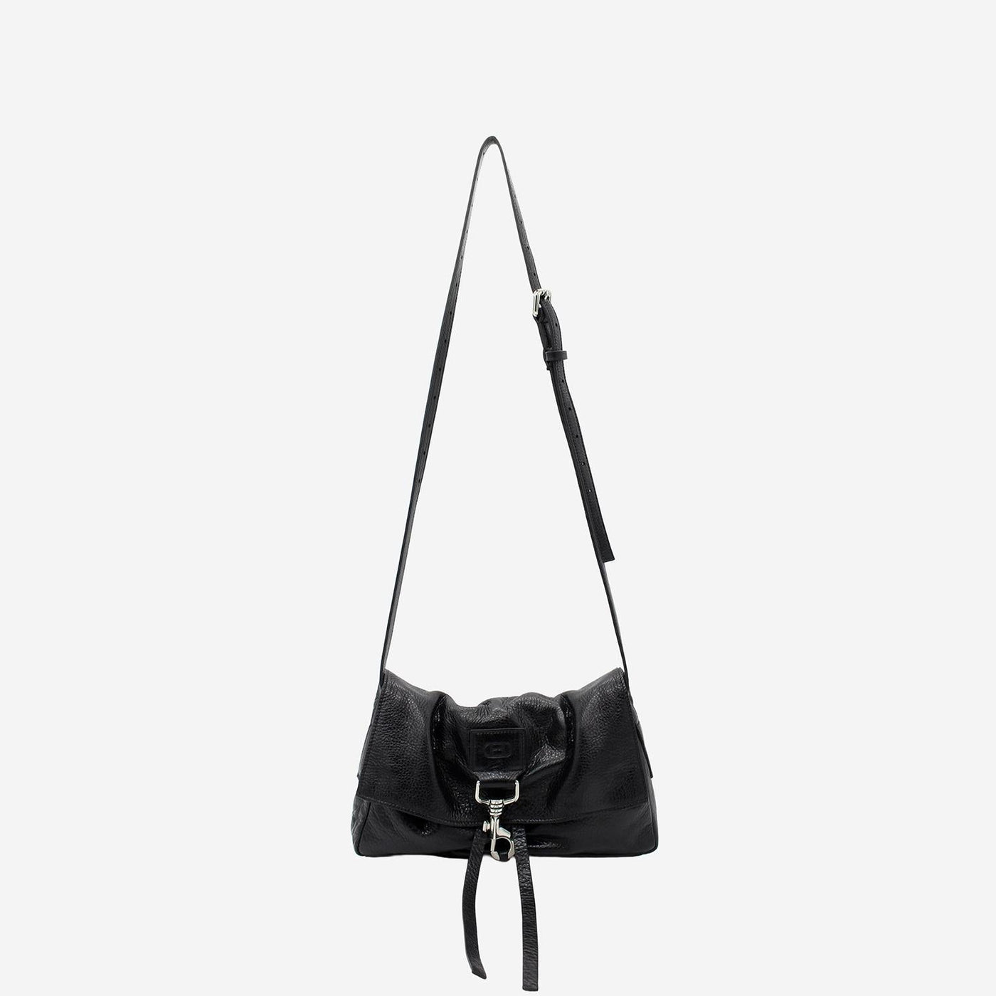 Radica Studio Hammered Nappa Leather Shoulder Bag — Black