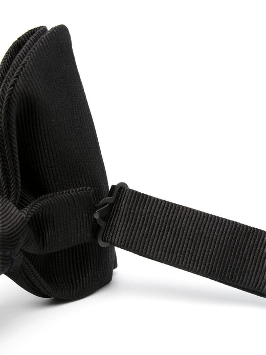 Tom Ford Silk With Grosgrain Trim Bow Tie — Black Ties
