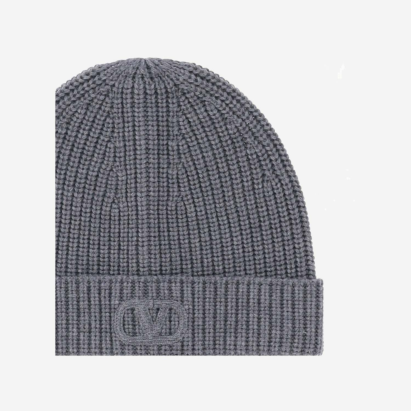 Valentino Garavani 5y2hb01lind Logo-Embroidered Wool Beanie — Gray Virgin Beanies