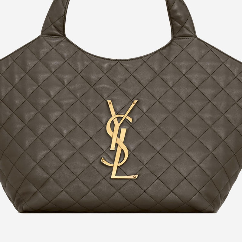 Saint Laurent Icare Shoulder Bag — Gray Leather