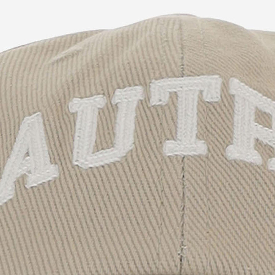 Autry Acpu068j Logo-Embroidered Cotton Baseball Cap — Beige Caps