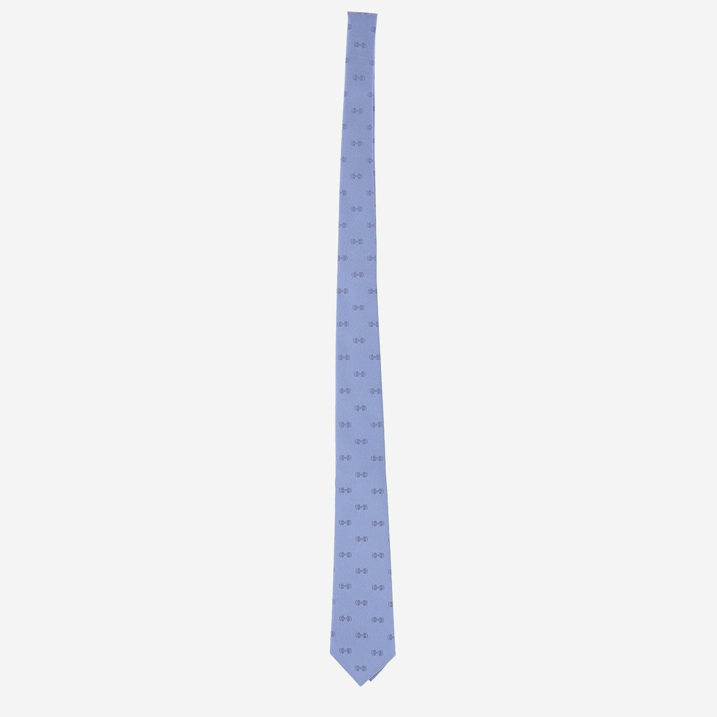 Gucci Morsetto Jacquard Silk Necktie — Blue Neckties