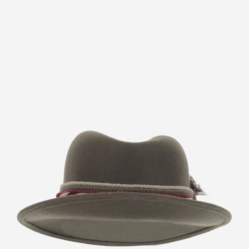 Alexia Alvarez De Toledo Greenhatbordeauxribbon Fedora Hat — Gray Wool Fedoras