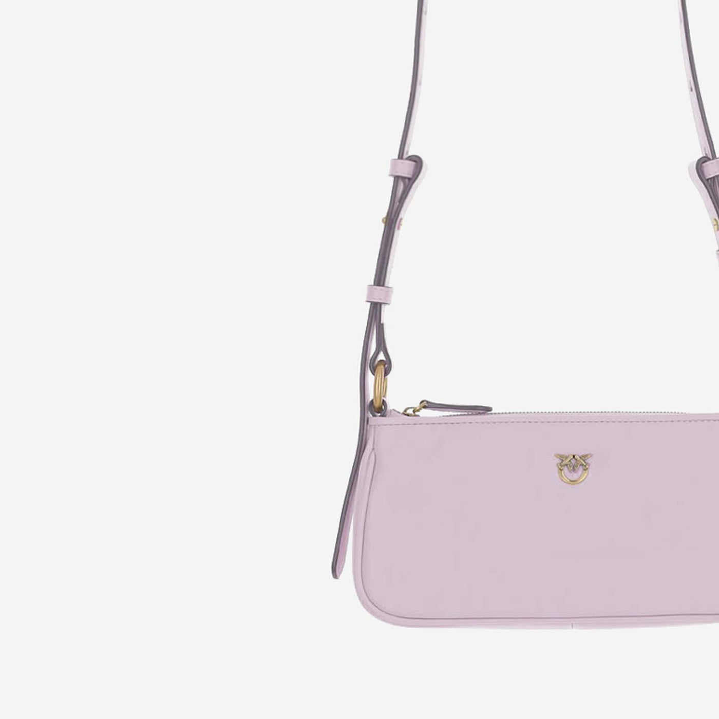 Pinko Calfskin Leather Baguette Mini Bag — Pink