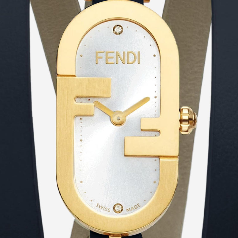 Fendi Olock Vertical Clock Watch — Gold Stainless Steel Watches