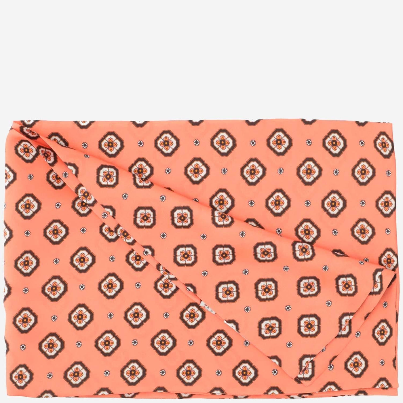 Alberto Biani Floral Pattern Silk Scarf — Pink Scarfs