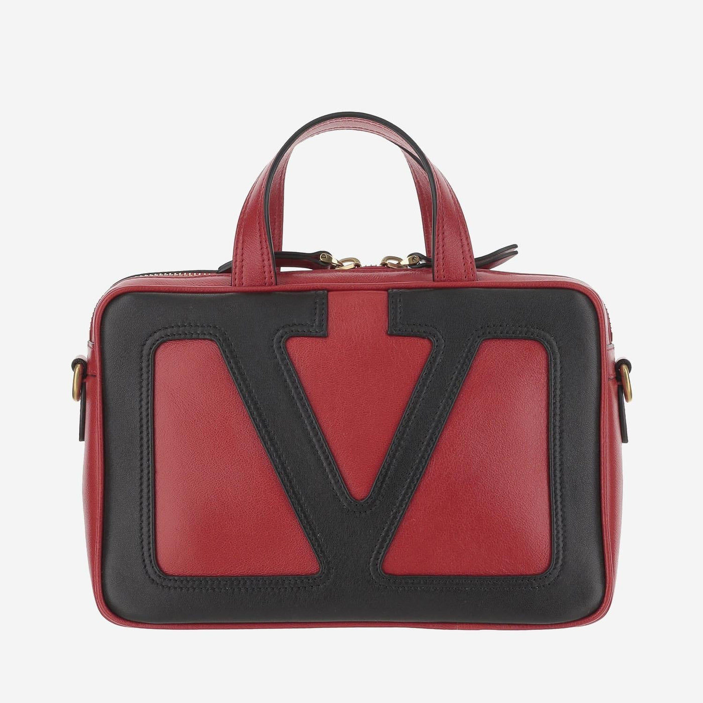 Valentino Garavani Top Handle Bag — Red Lambskin Leather