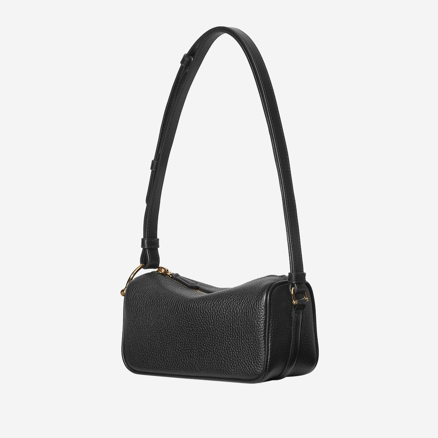 Gucci Half Horsebit Shoulder Bag — Black Leather
