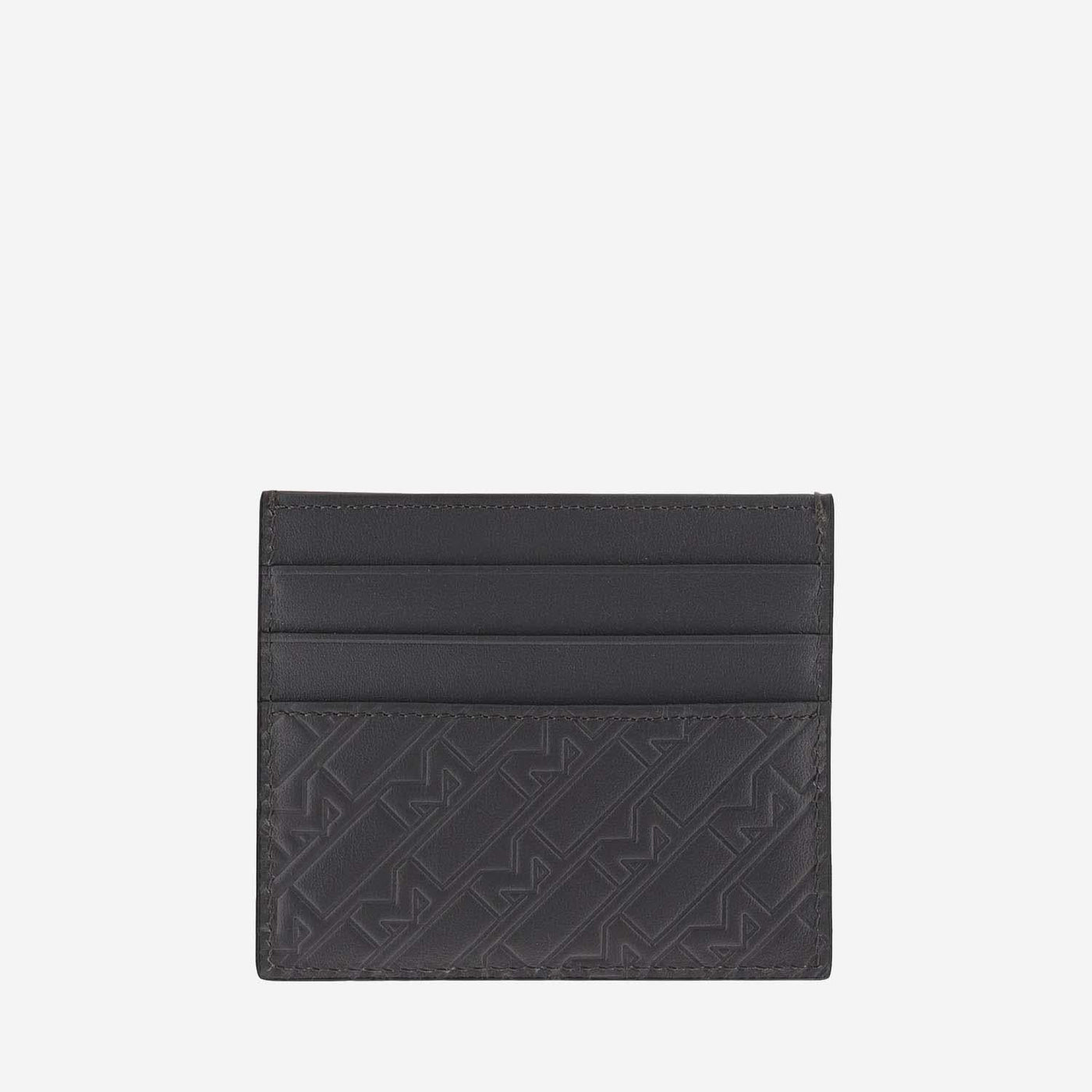 Montblanc Embossed Leather Card Case — Gray Cases