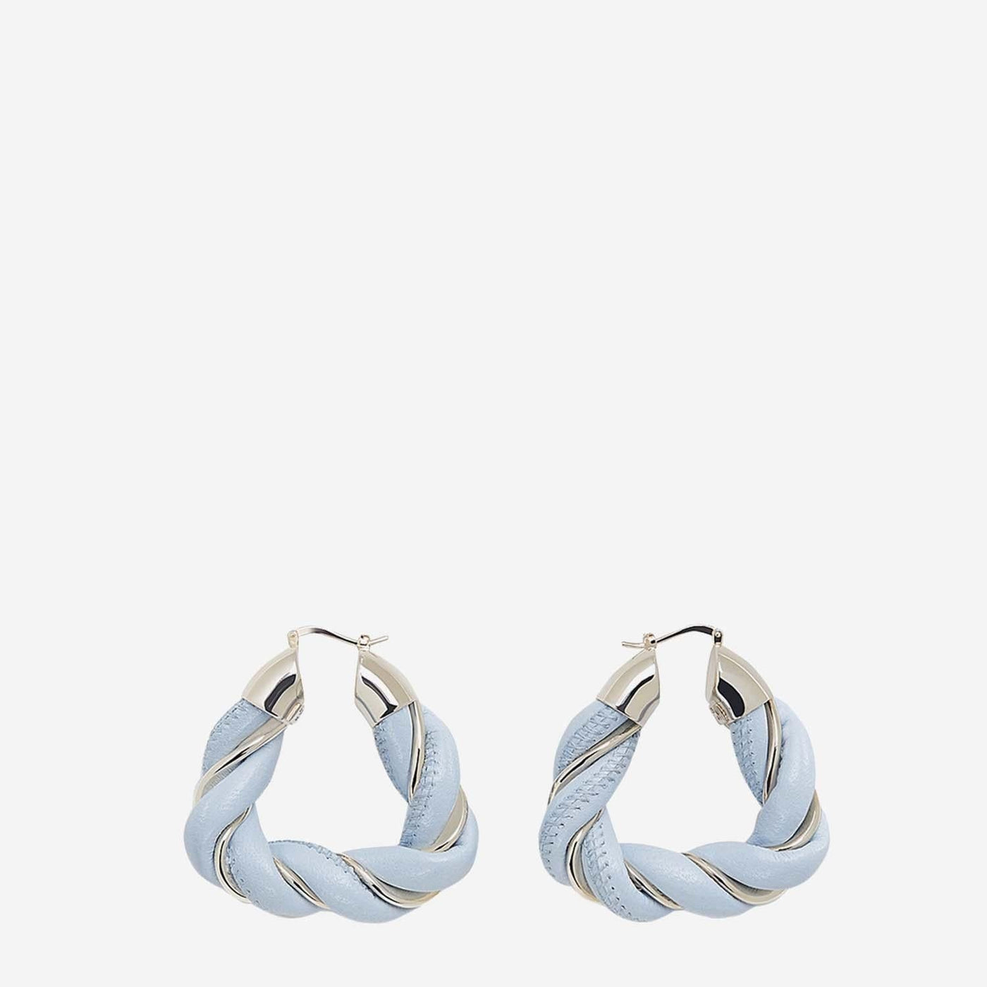 Bottega Veneta Silver And Lambskin Twist Earrings —