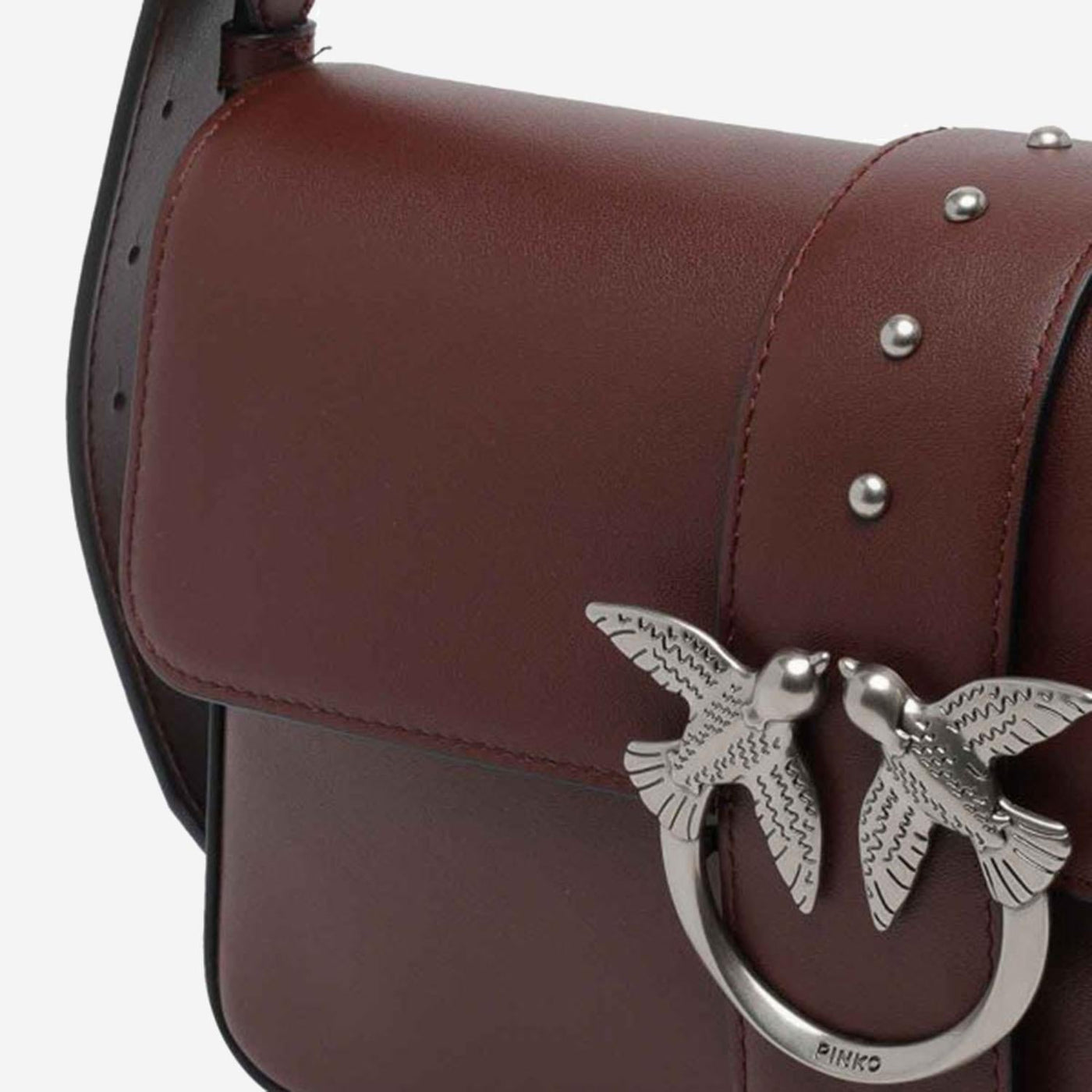 Pinko Shoulder Bag — Burgundy Leather