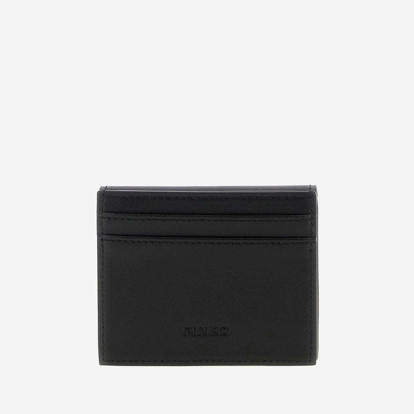Pinko Leather Card Case Wallet — Black & Purses