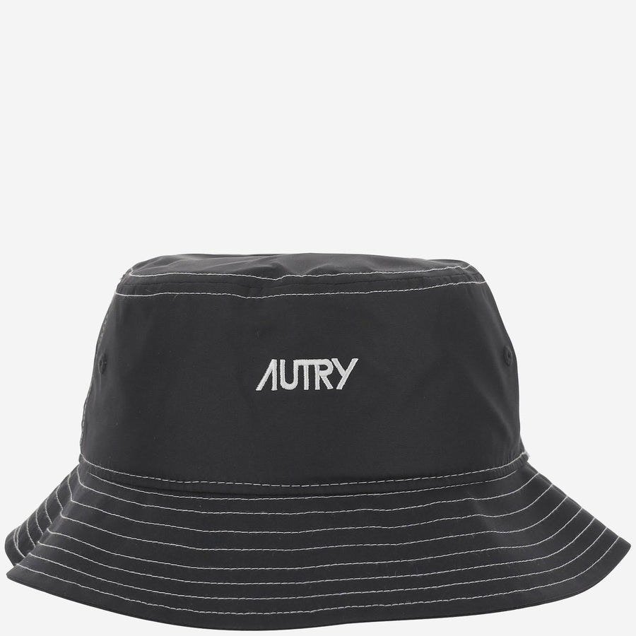 Autry Acpud7uk Logo-Embroidered Nylon Bucket Hat — Black