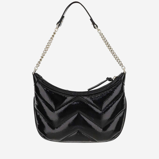 Gucci Gg Marmont Shoulder Bag — Black Leather