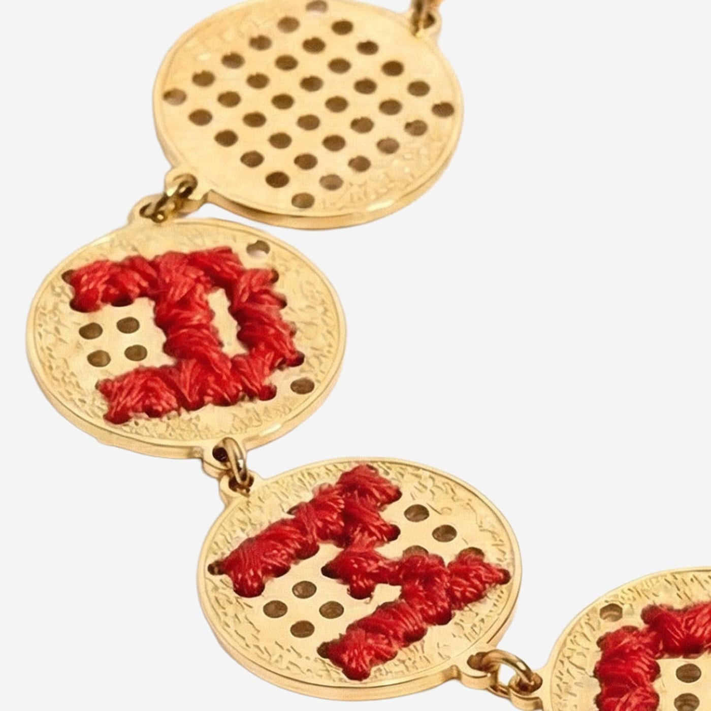 Leight Studio Hand-Embroidered Gold-Plated Bracelet — Gold Stainless Steel Bracelets