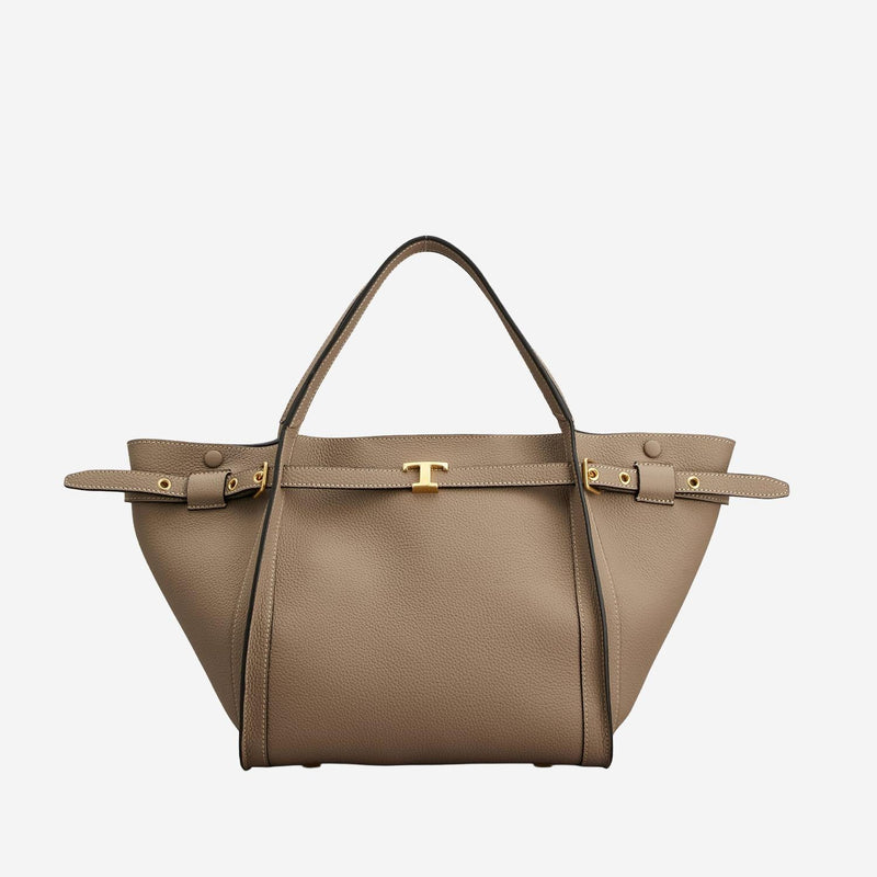 Tods Calfskin Leather Shoulder Bag — Beige