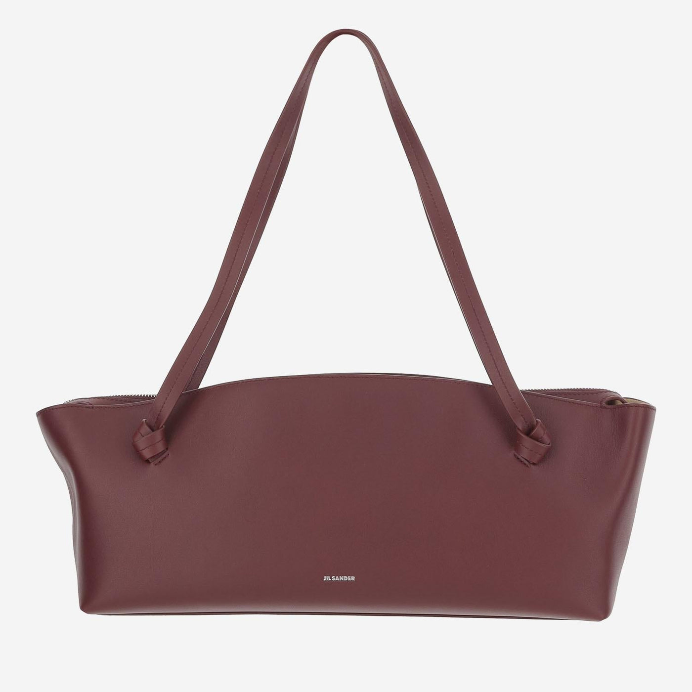 Jil Sander Leather Shoulder Bag — Burgundy