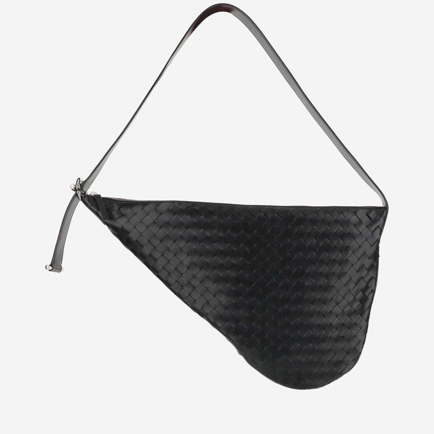 Bottega Veneta Virgule Shoulder Bag — Black Calfskin