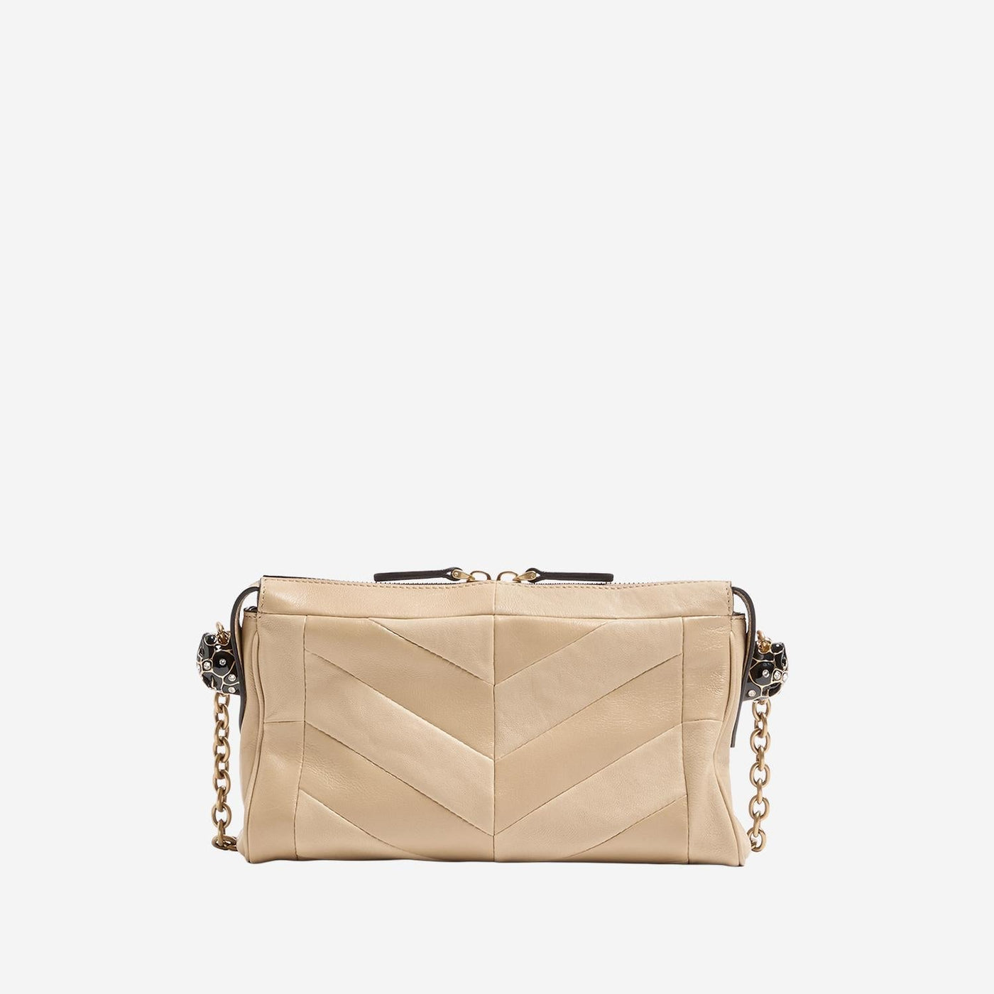 Valentino Garavani Panthea Shoulder Bag — Beige Leather