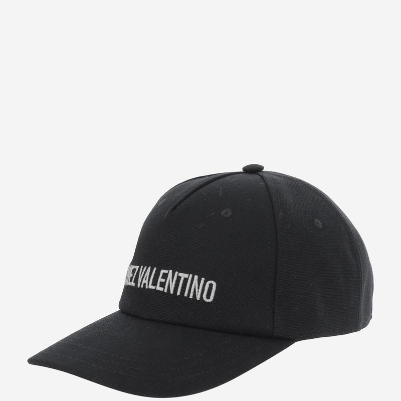 Valentino Garavani 6y2hda41fvh Embroidered Cotton Baseball Cap — Black Caps