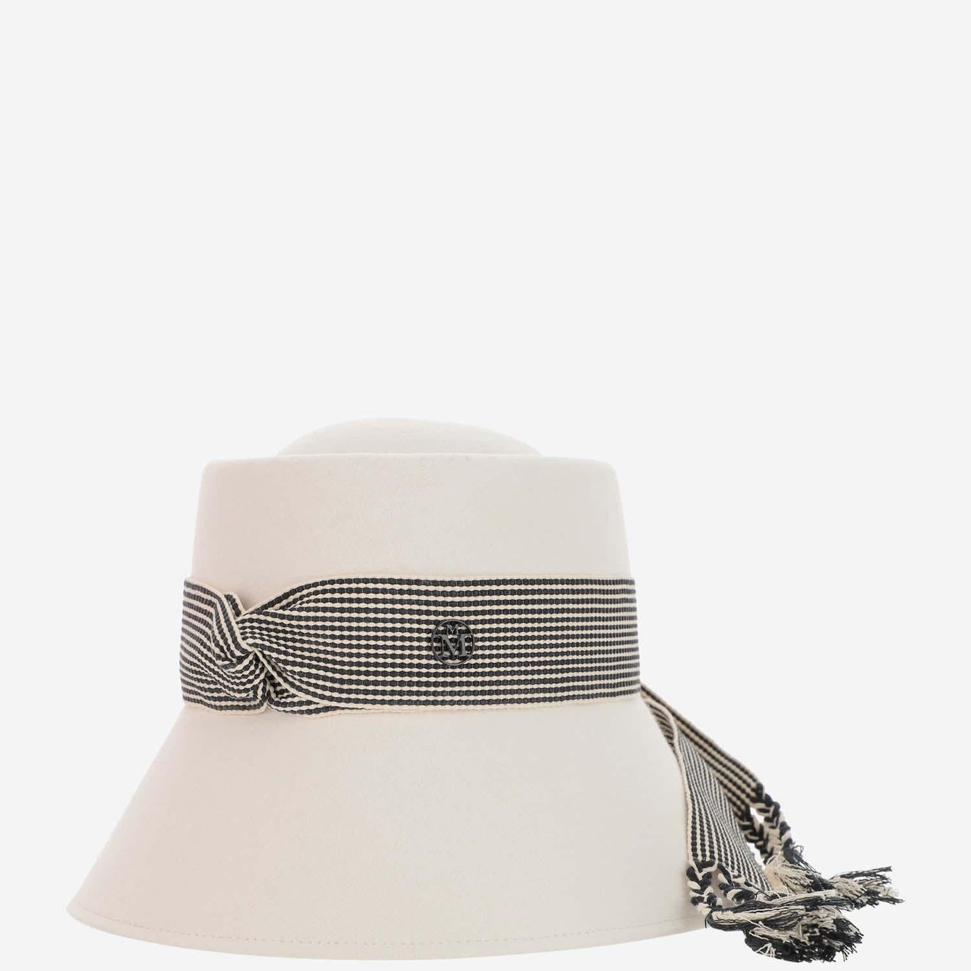 Maison Michel 1157003001 Cloche Hat — White Rabbit Felt; Detail: Acrylic Baseball Caps