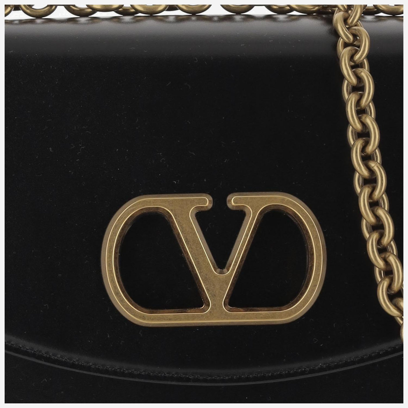 Valentino Garavani Vain Shoulder Bag — Black Calfskin
