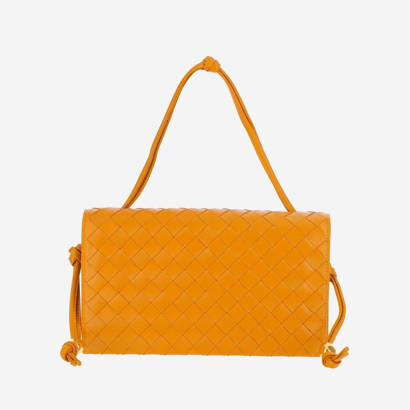 Bottega Veneta Shoulder Bag — Orange Lambskin