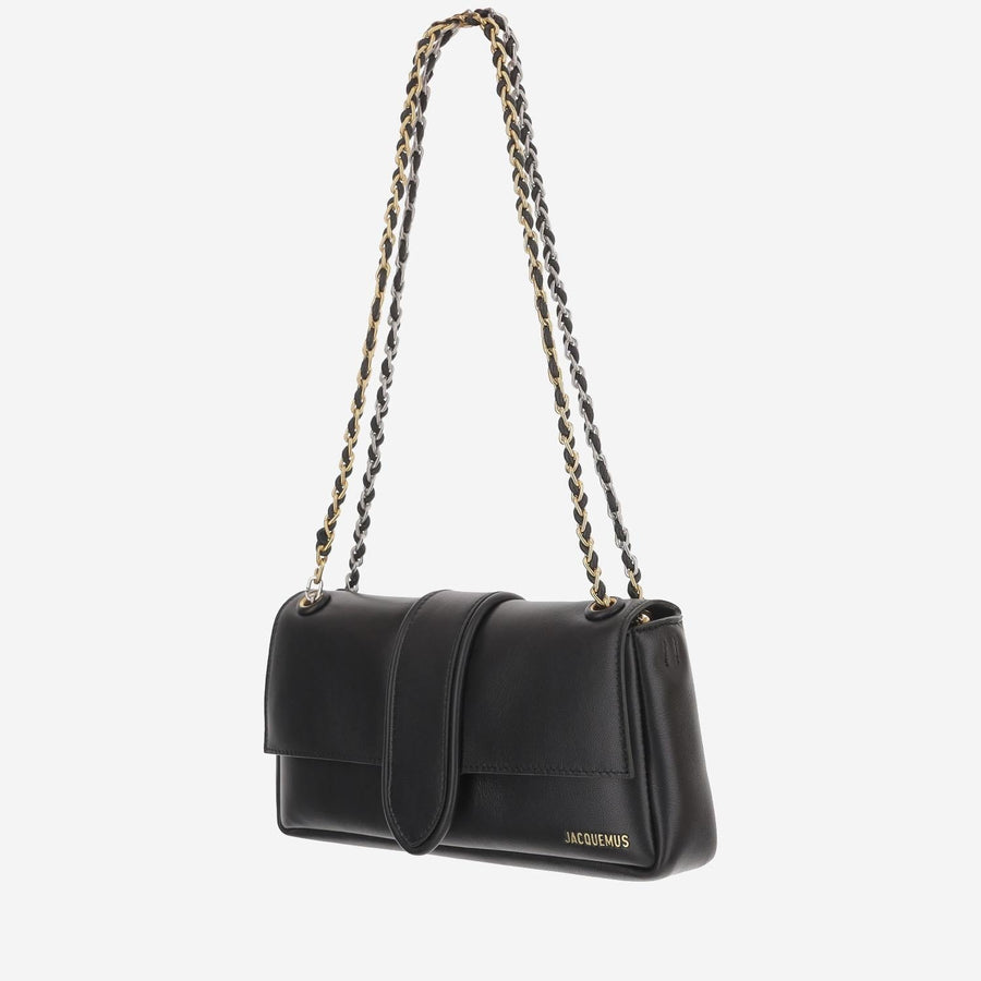 Jacquemus Nappa Leather Shoulder Bag — Black