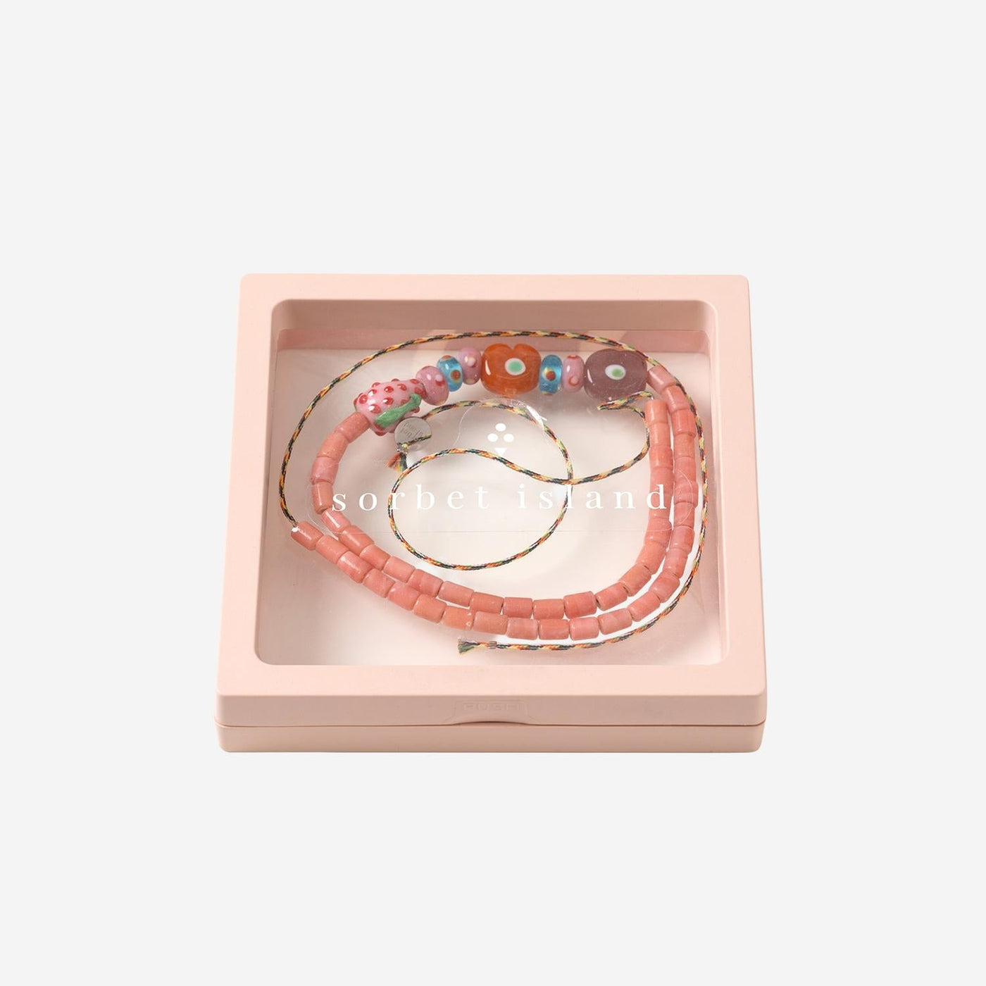 Sorbet Island Mixed Glass Beads Necklace — Pink Glass/fabric Necklaces