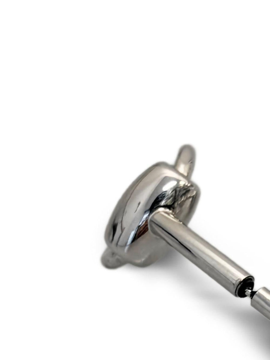 Jean Paul Gaultier Sculptural Silver Earrings — Brass