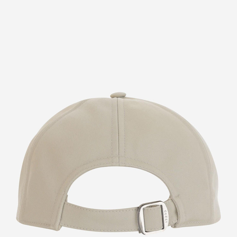Gucci 817455 Logo-Embroidered Cotton Baseball Cap — White Caps