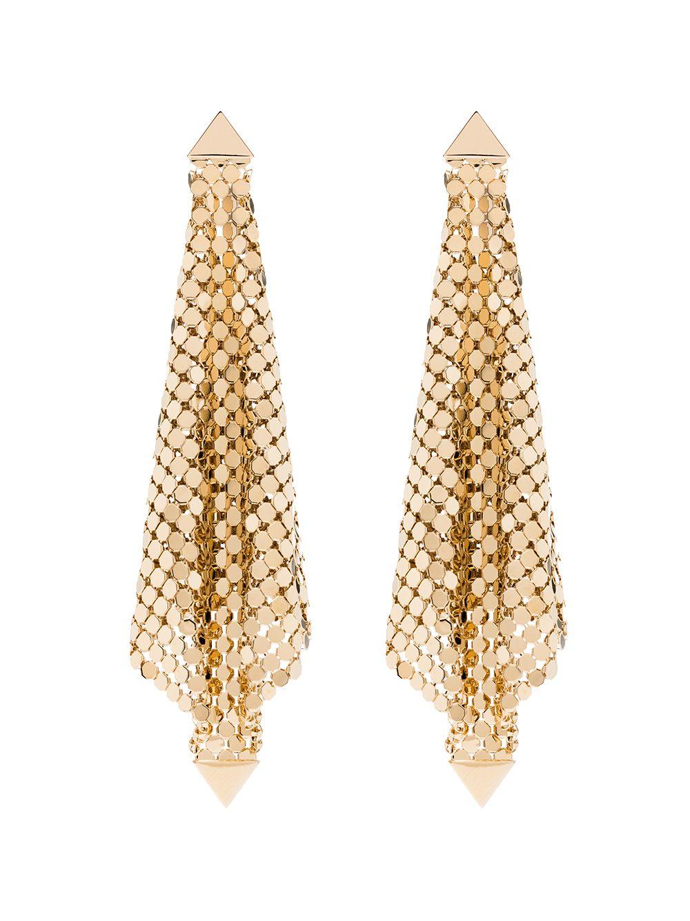 Rabanne Wire Mesh Earrings — Gold Brass