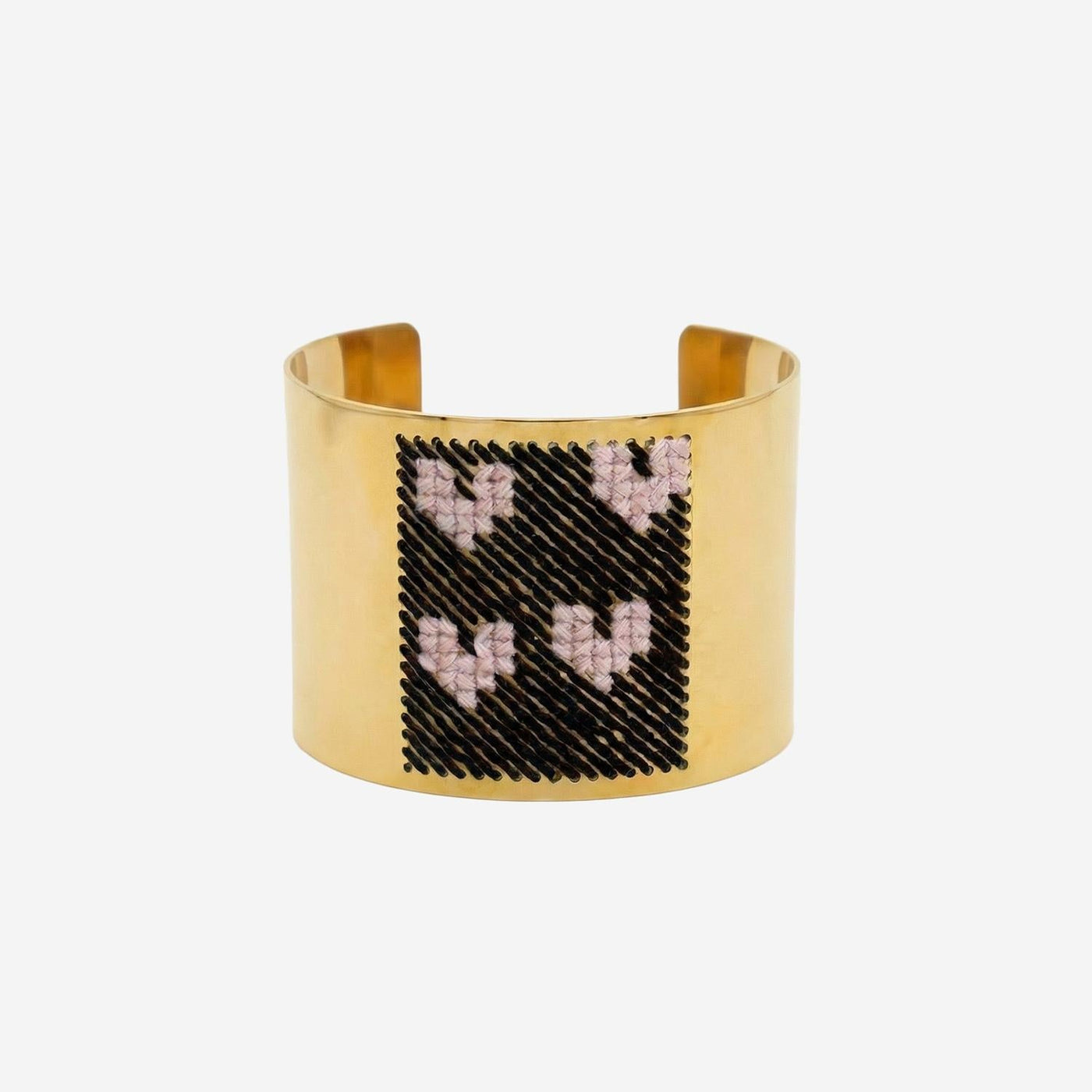 Leight Studio Heart Motif Embroidered Steel Bracelet — Gold Bracelets
