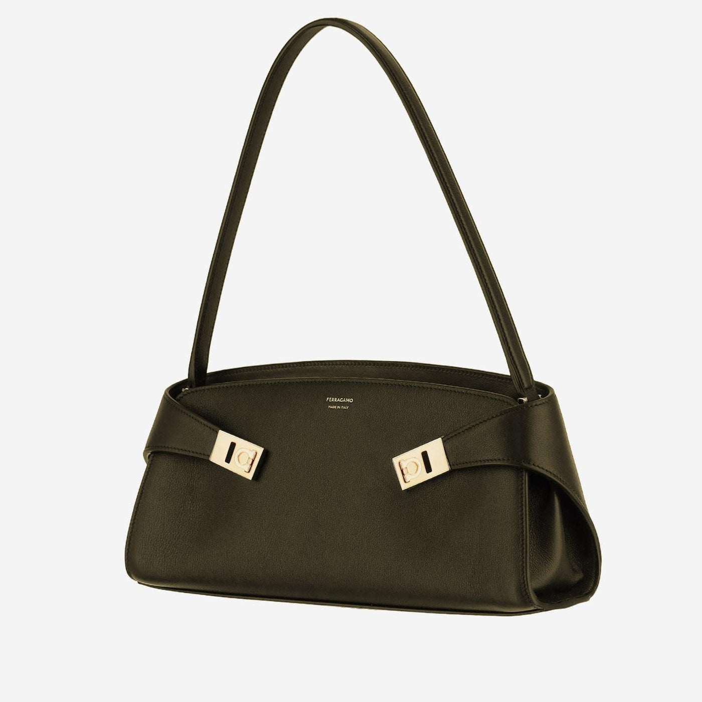 Ferragamo Hug Shoulder Bag — Green Leather
