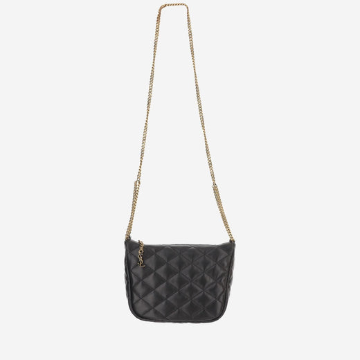 Saint Laurent Quilted Leather Shoulder Bag — Black
