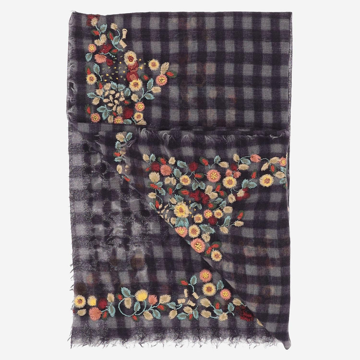 Faliero Sarti Pratilia Scarf — Black Polyester Scarfs