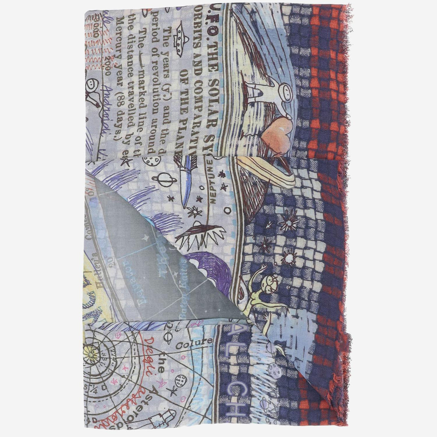 Faliero Sarti Modal And Cashmere Scarf — Blue Scarfs
