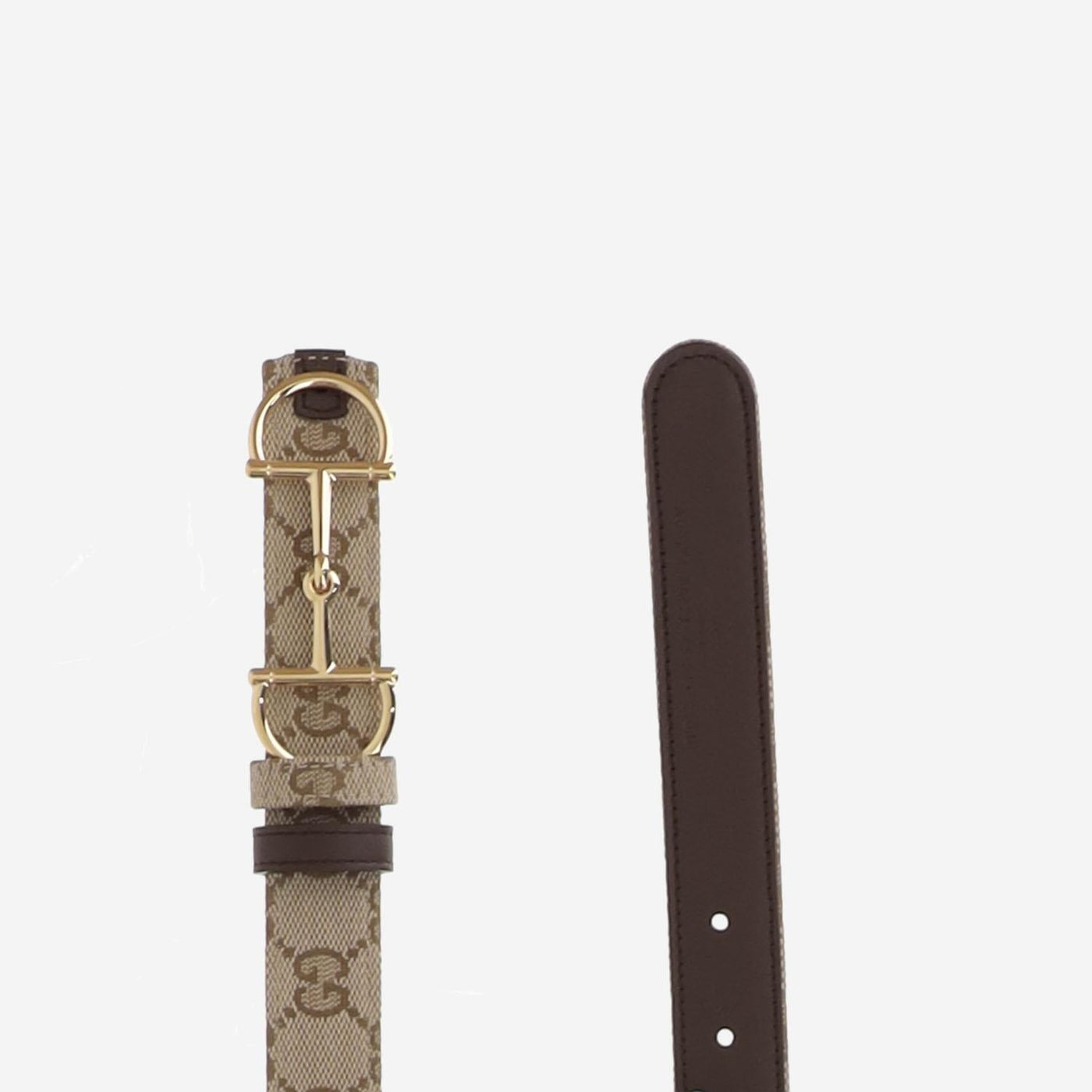 Gucci Reversible Gg Canvas And Leather Belt — Beige Polyester