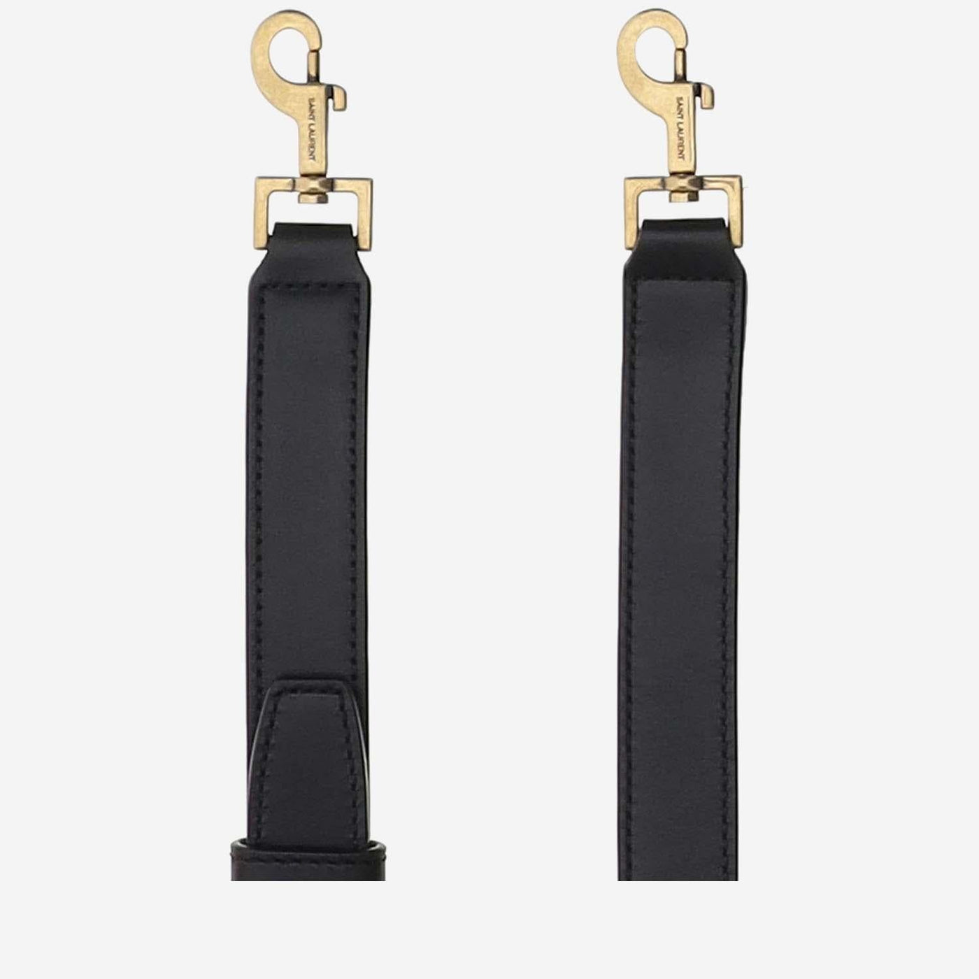 Saint Laurent Glossy Leather Shoulder Bag — Black