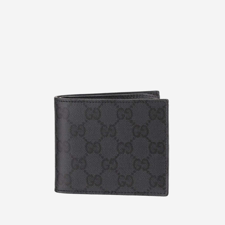 Gucci Gg-Patterned Canvas Bi-Fold Wallet — Black Cotton & Cardholders
