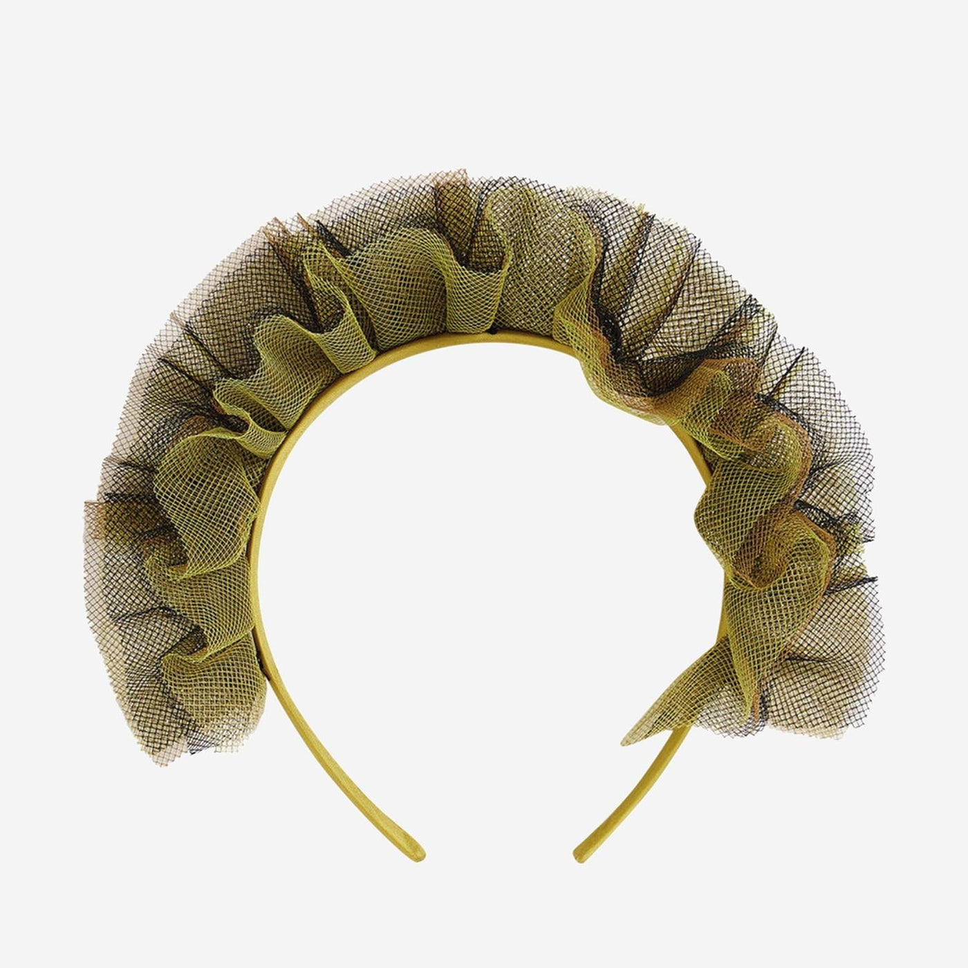 Bonpoint Ruffled Tulle Headband — Navy Polyamide Headbands