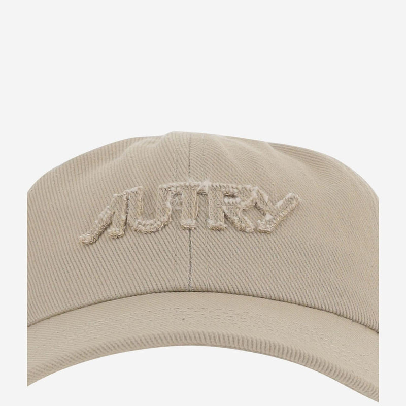 Autry Acpu066j Logo-Embroidered Cotton Baseball Cap — Beige Caps