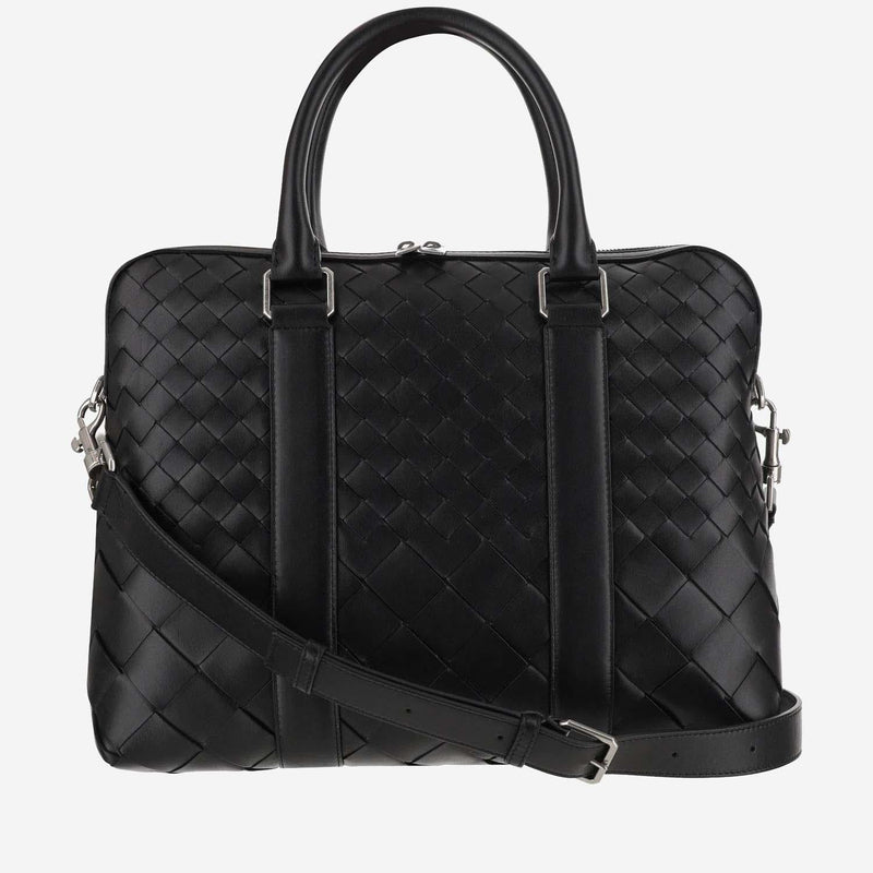 Bottega Veneta Shoulder Bag — Black Calfskin