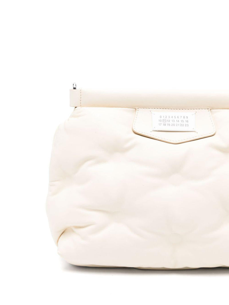 Maison Margiela Quilted Lambskin Shoulder Bag — White Lambskin; Lining: Nylon