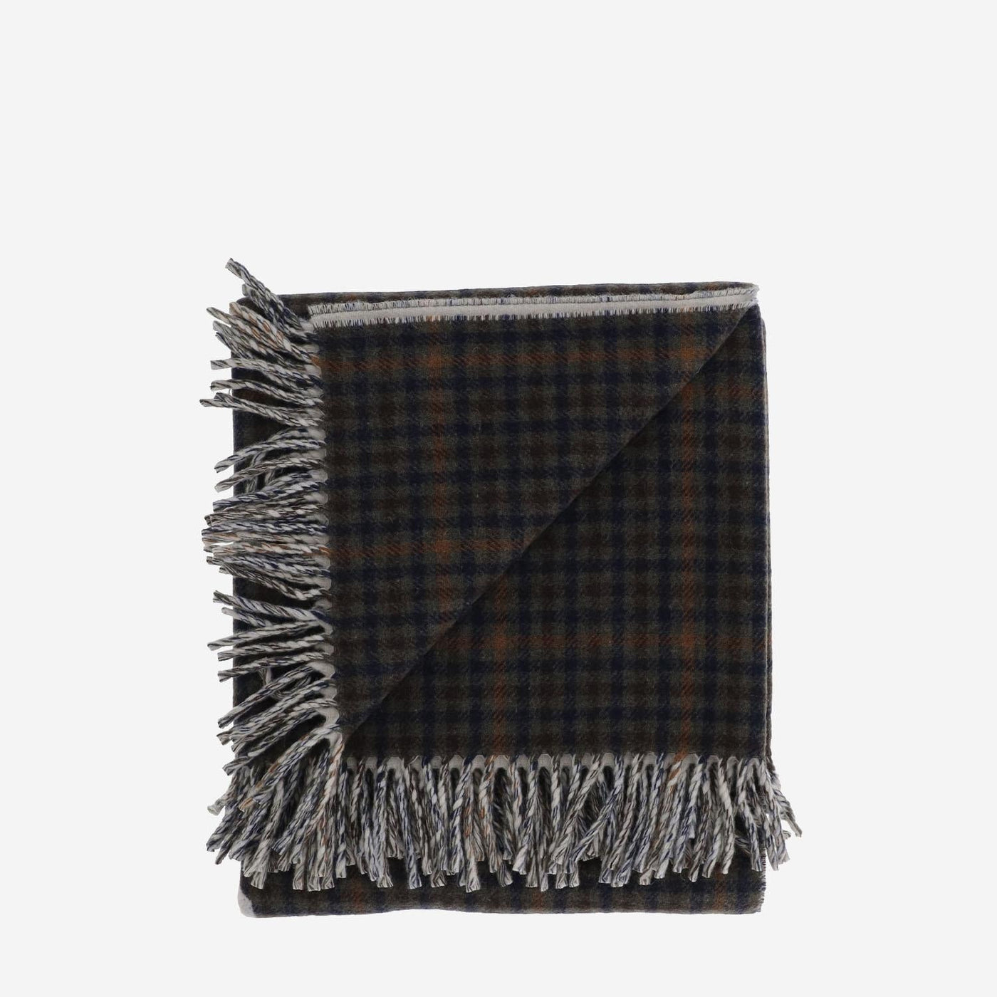 Autry Wool Check Blanket Scarf — Brown Scarfs