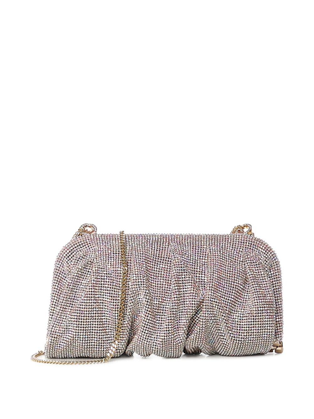 Benedetta Bruzziches Crystal-Studded Metal Mesh Clutch — Multicolor